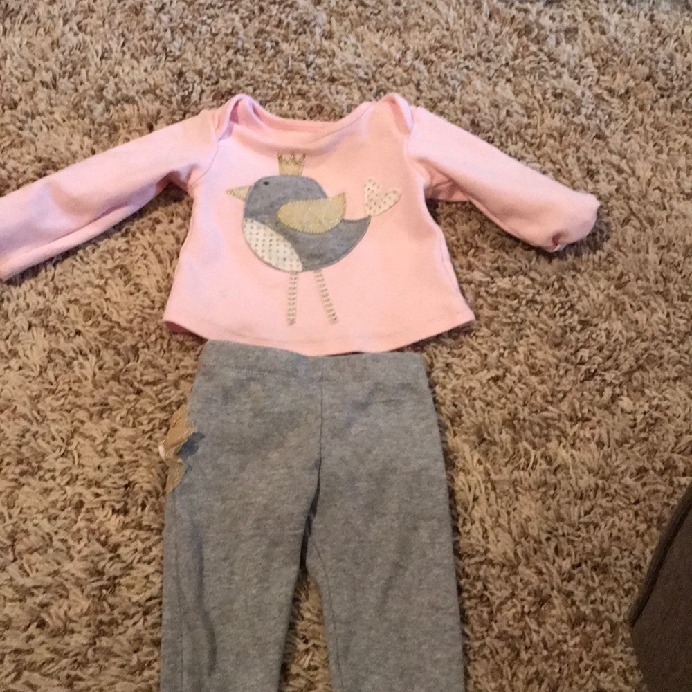 Mud pie bird shirt and pants